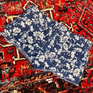 Floral Print Jean Short
